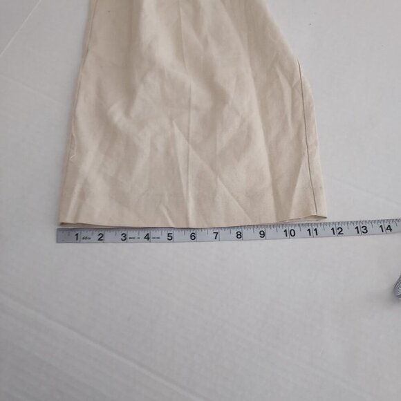 Steve Madden Linen Blend High Waist Pleated Wide Leg Tan Trousers Size XL NWOT - Picture 5 of 12